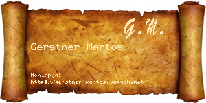 Gerstner Martos névjegykártya